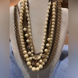 “Champagne Noir Cascade “ vintage necklace